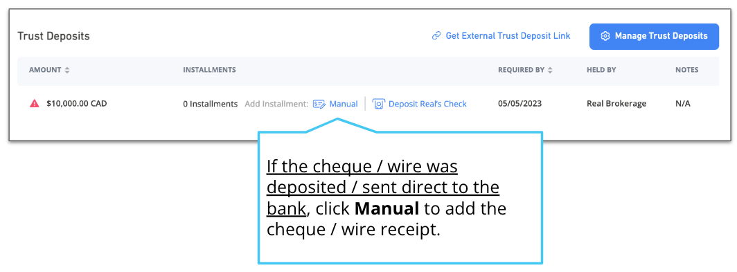 Step Deposit Trust Cheques Canada Real