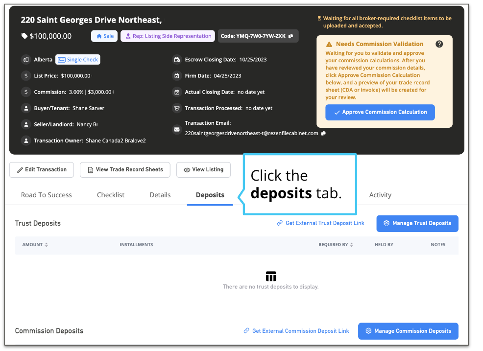 How to deposit Earnest Money / Escrow / Trust Deposits Real