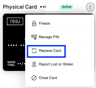 Ordering a Replacement Real Wallet Debit Card – Real